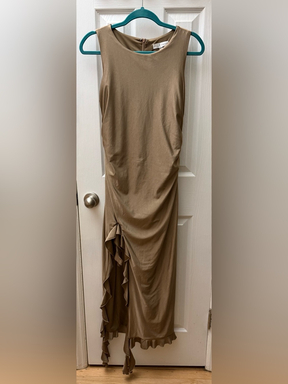 Rare London gold Ruffled Maxi Skirt